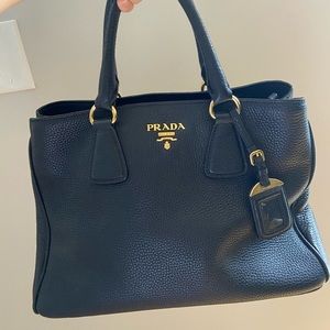 Authentic Prada Vitello daino tote bag black